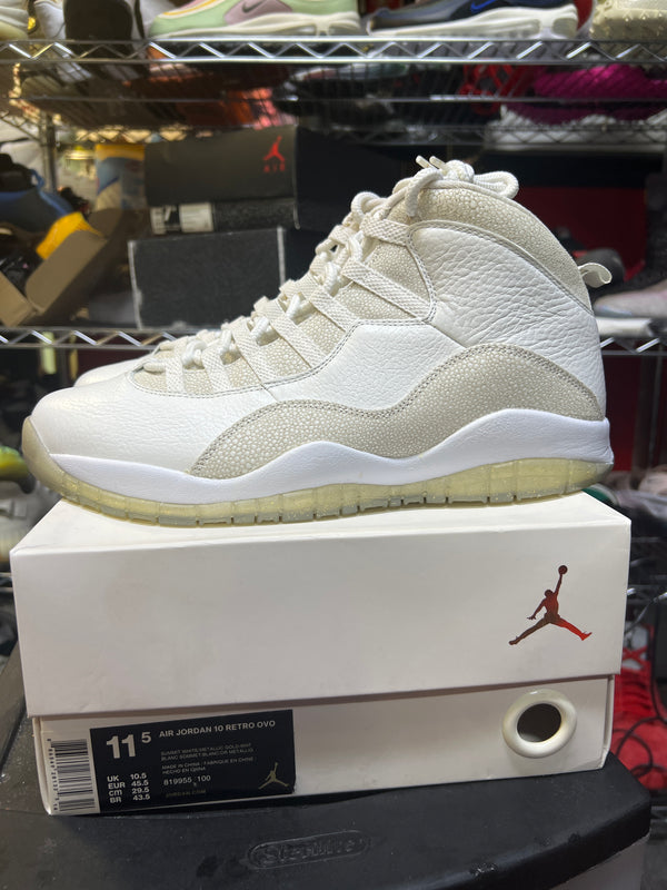 OVO X JORDAN 10 RETRO 'WHITE' (PRE OWNED)