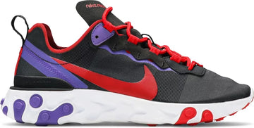 W NIKE REACT ELEMENT 55 'BLACK RED PURPLE'