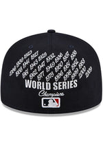 NEW ERA NEW YORK YANKEES MENS 5950 FITTED HAT 'NAVY BLUE CROWN CHAMPS'